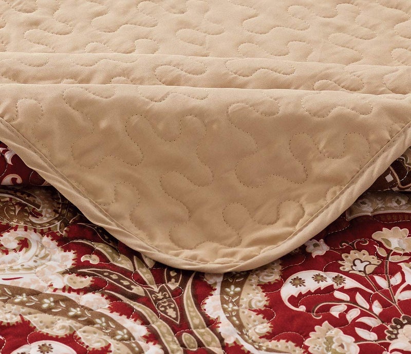 Kids Zone Home Linen طقم أغطية سرير للأطفال بنمط داماسك بلون التوبا والبورغندي والبني جديد (ملكي/كاليفورنيا ملكي) - Image 3